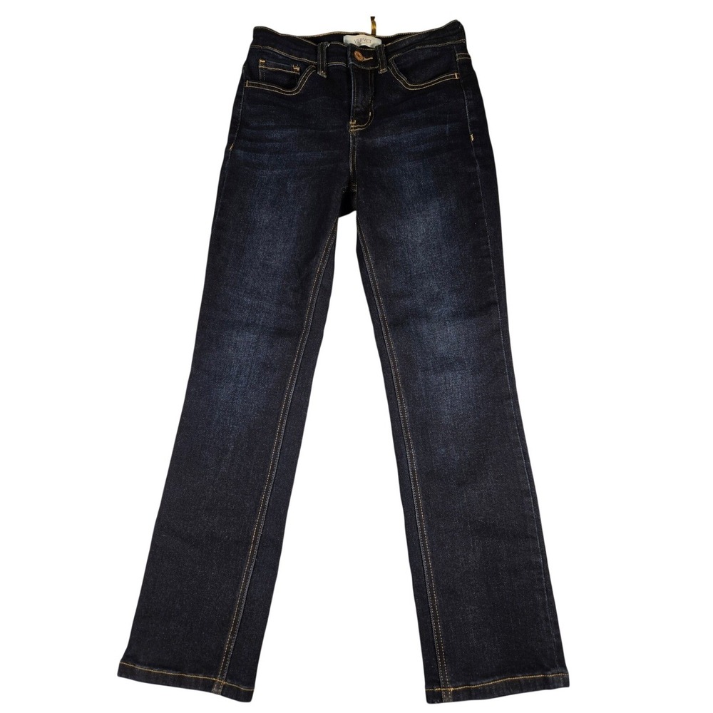 Vervet Blue Womens High Rise Straight Leg Jeans‎ Dark Wash Indigo T5908 Size 25